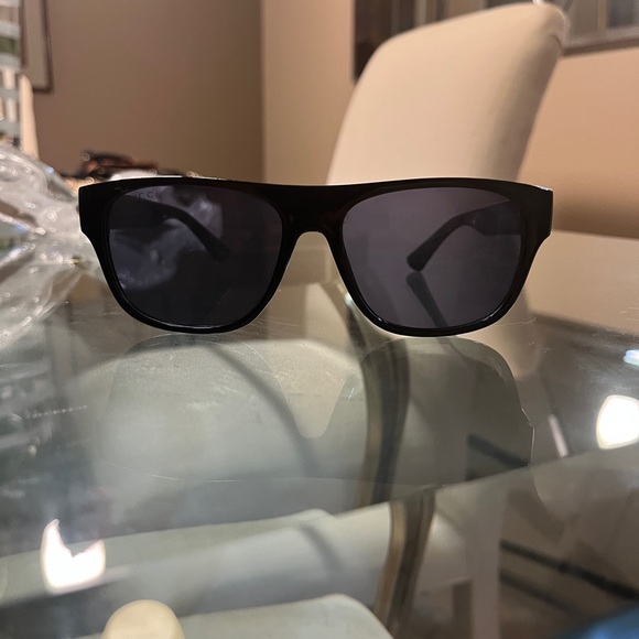 Gucci GG0341S 001  56 Men's Rectangle Sunglasses - Picture 1 of 7